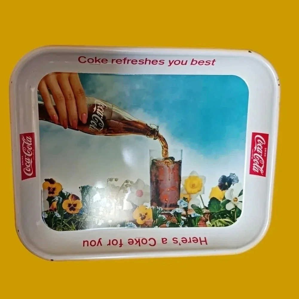 Coca cola advertising lot of 4 metal trays